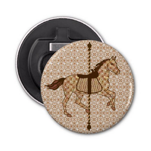 Carousel Horse _ Chocolate Brown and Tan Bottle Opener