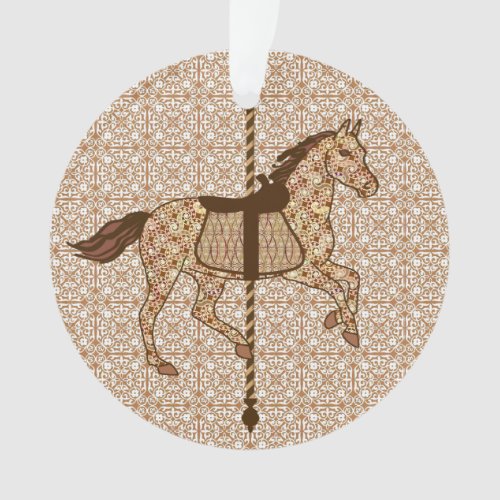 Carousel Horse _ Chocolate Brown and Tan Ornament