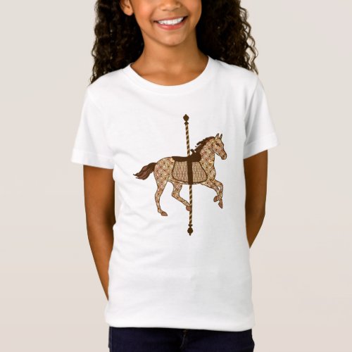 Carousel Horse _ Chocolate Brown and Tan T_Shirt