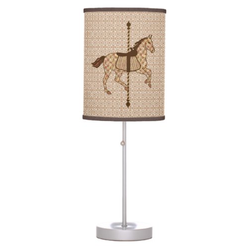 Carousel Horse _ Chocolate Brown and Tan Table Lamp