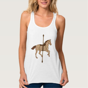 Carousel Horse - Chocolate Brown and Tan Tank Top
