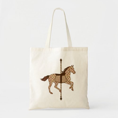 Carousel Horse _ Chocolate Brown and Tan Tote Bag