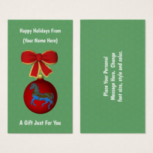 Carousel Horse Christmas Holiday Gift Card Tag