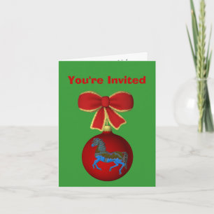 Carousel Horse Christmas Holiday Party Invitation