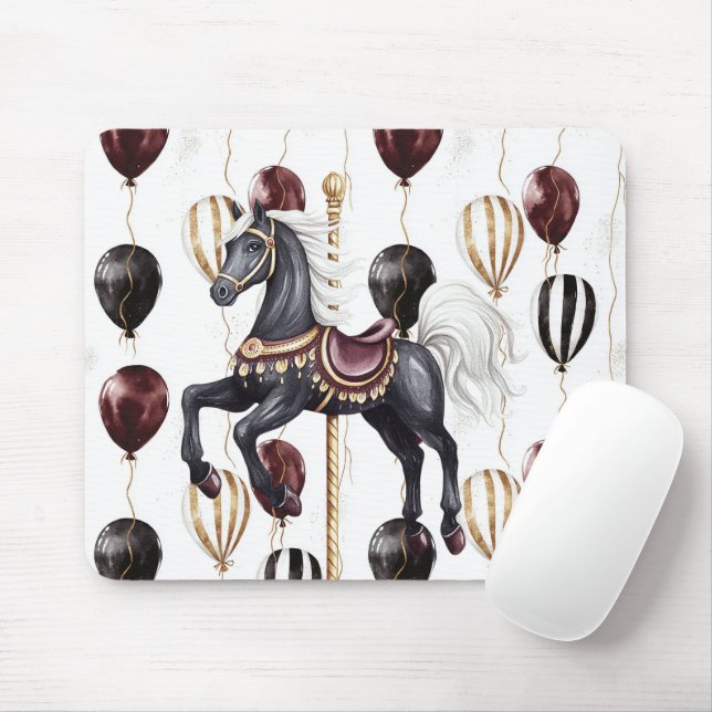 Carousel Horse Circus Balloons Mouse Pad (With Mouse)