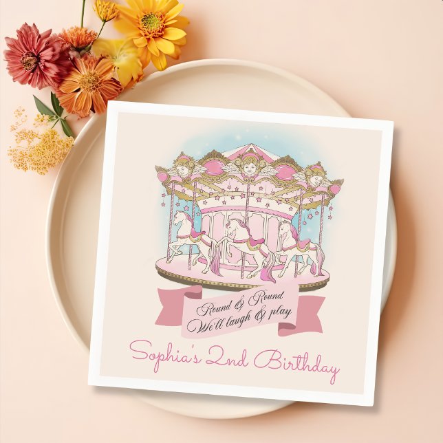 Carousel Horse Circus Carnival Birthday Party Napkins (Creator Uploaded)