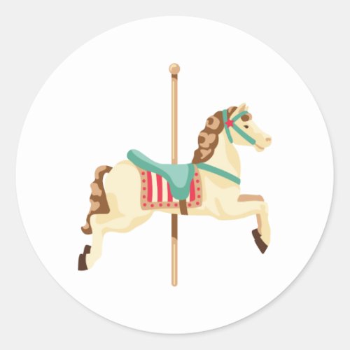 Carousel Horse Classic Round Sticker