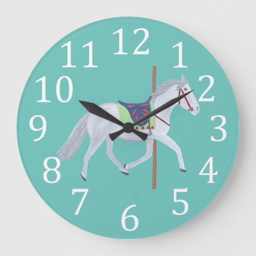 Carousel Horse Clock for Baby Nursery Room