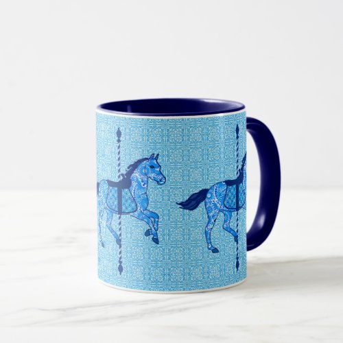 Carousel Horse _ Cobalt and Sky Blue Mug