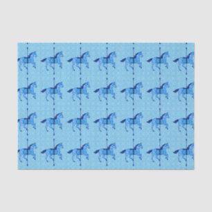 Carousel Horse - Cobalt and Sky Blue Tissue Paper