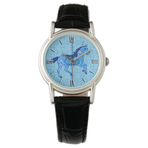 Carousel Horse _ Cobalt and Sky Blue Watch