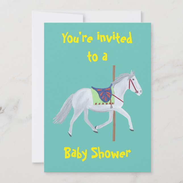 Carousel Horse Custom Baby Shower Invitations (Front)
