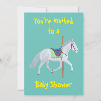 Carousel Horse Custom Baby Shower Invitations