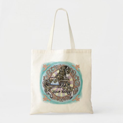 Carousel Horse custom name  Tote Bag