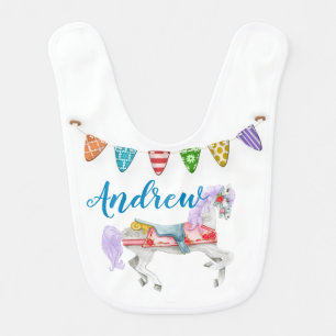 Carousel Horse Custom Template Baby Bib