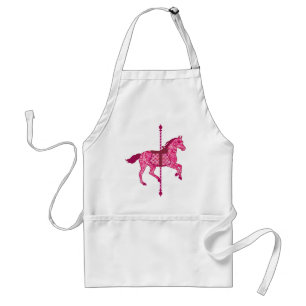 Carousel Horse - Fuchsia Pink Adult Apron