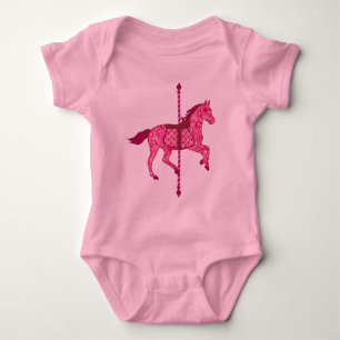 Carousel Horse - Fuchsia Pink Baby Bodysuit