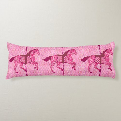 Carousel Horse _ Fuchsia Pink Body Pillow