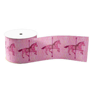 Carousel Horse - Fuchsia Pink Grosgrain Ribbon