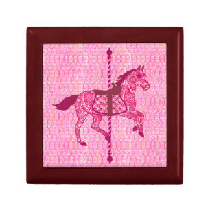Carousel Horse - Fuchsia Pink Keepsake Box