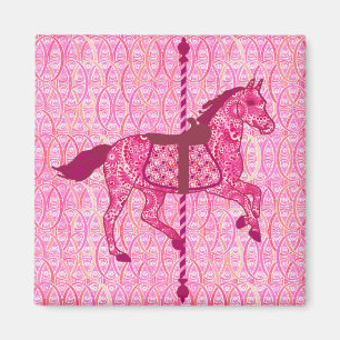 Carousel Horse - Fuchsia Pink Magnet