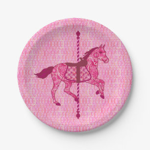 Carousel Horse - Fuchsia Pink Paper Plates
