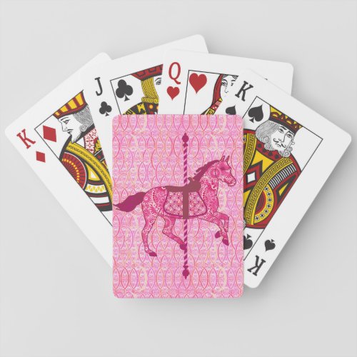 Carousel Horse _ Fuchsia Pink  Poker Cards