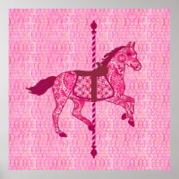 Carousel Horse - Fuchsia Pink