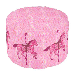 Carousel Horse - Fuchsia Pink Pouf