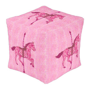 Carousel Horse - Fuchsia Pink Pouf