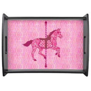 Carousel Horse - Fuchsia Pink Serving Tray