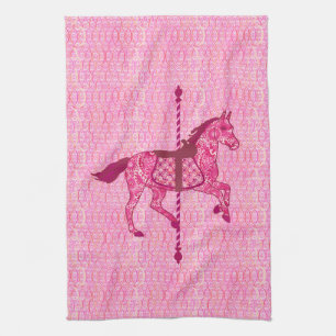 Carousel Horse - Fuchsia Pink Towel