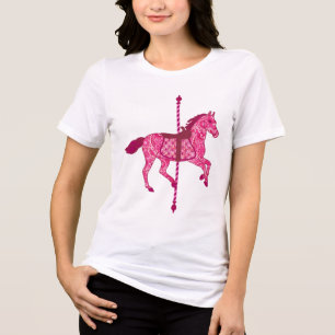 Carousel Horse - Fuchsia Pink Tri-Blend Shirt