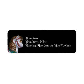 Carousel horse head label