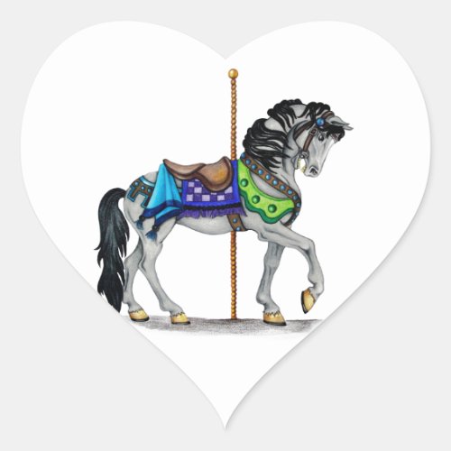 Carousel Horse Heart Sticker