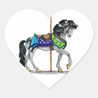 Carousel Horse Heart Sticker
