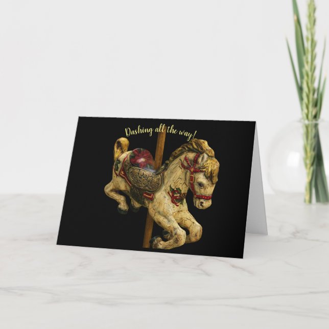 Carousel Horse Holiday Card (Front)