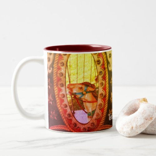 Carousel Horse In Mirror Personalized Two_Tone Coffee Mug