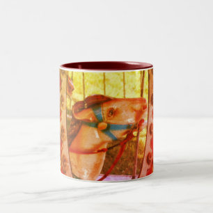 Carousel Horse In Mirror Two-Tone Coffee Mug