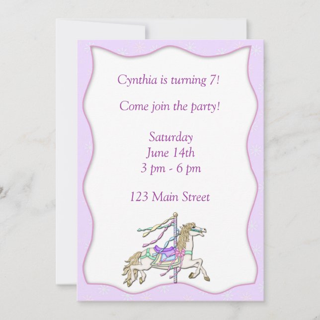 Carousel Horse Invitation (Front)