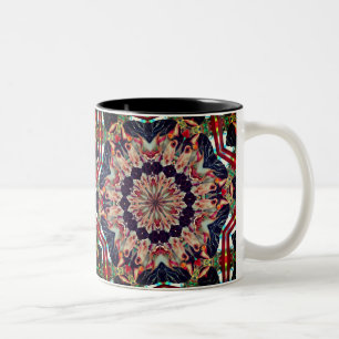 Carousel Horse Kaleidoscope Art Two-Tone Coffee Mug