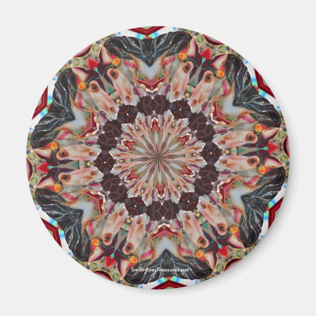 Carousel Horse Kaleidoscope Photo Magnet (Front)