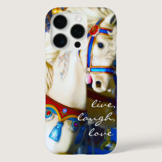 Carousel Horse Live Laugh Love Script Colorful iPhone 16 Pro Case
