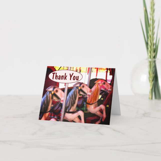 Carousel Horse Memories Thank You Card (Front)