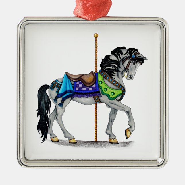 Carousel Horse Metal Ornament (Front)