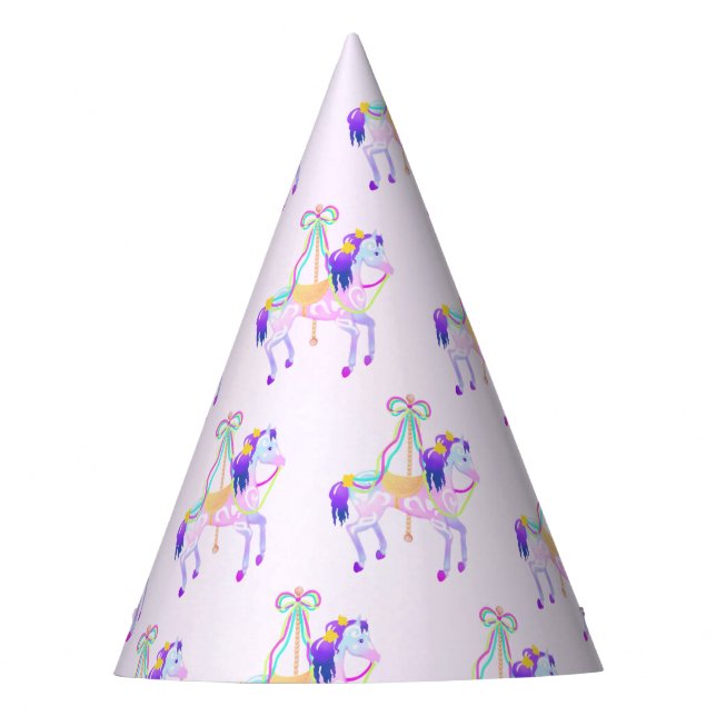 Carousel Horse paper party hat (Front)