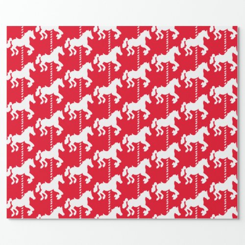 Carousel Horse Pattern Your Background Color Wrapping Paper