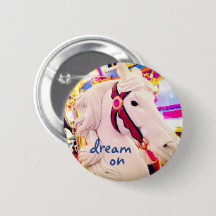 Carousel horse photo dream on quote script modern button
