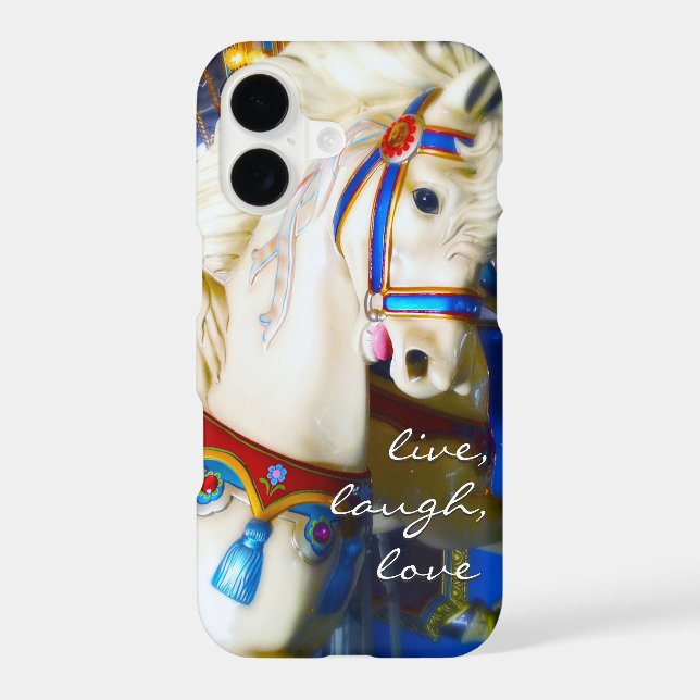 Carousel Horse Photo Live Laugh Love Quote Script Case-Mate iPhone Case (Back)