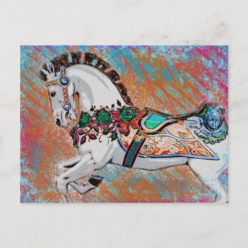 Carousel Horse Postcard _ Colorful Merry Go Round